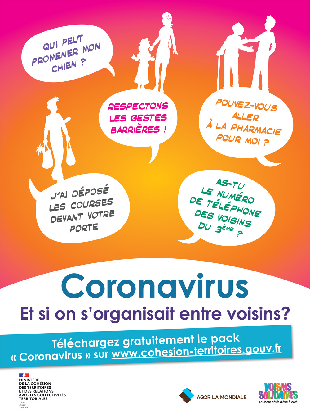 Affiche A3 Coronavirus Voisins Solidaires