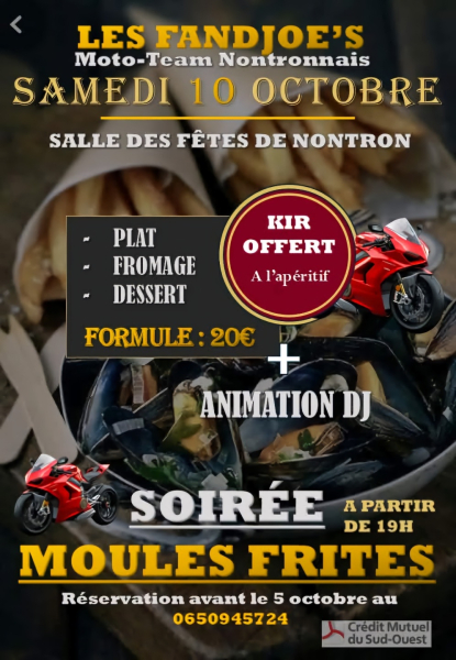 Moules frites 10 octobre